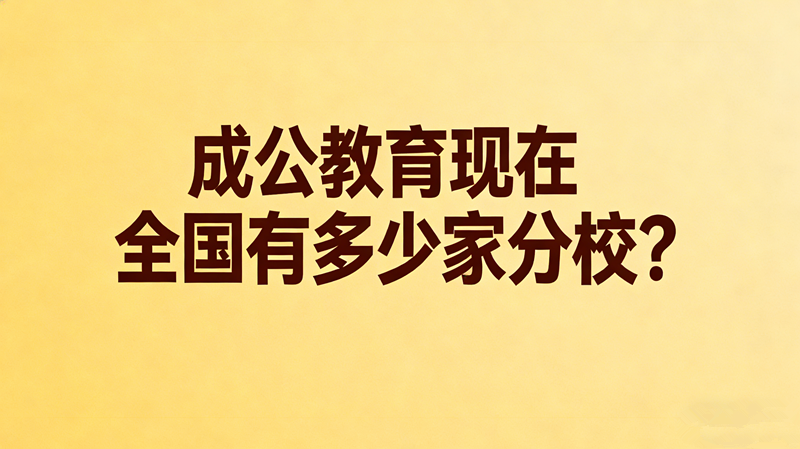 成公教育现在全国有多少家分校? 成公教育现在全国有多少家分校?
